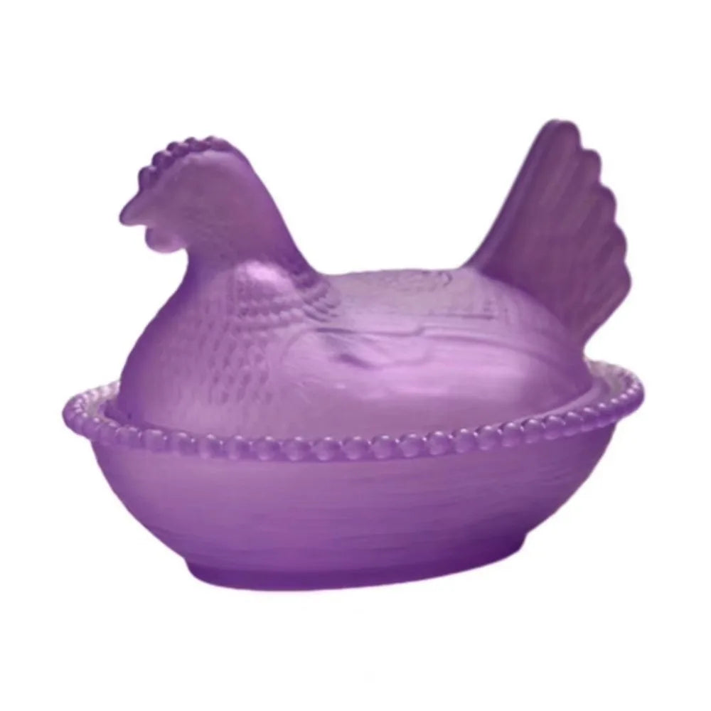Chicken Shaped Candy Dish with Lid – Hen on Nest Decor