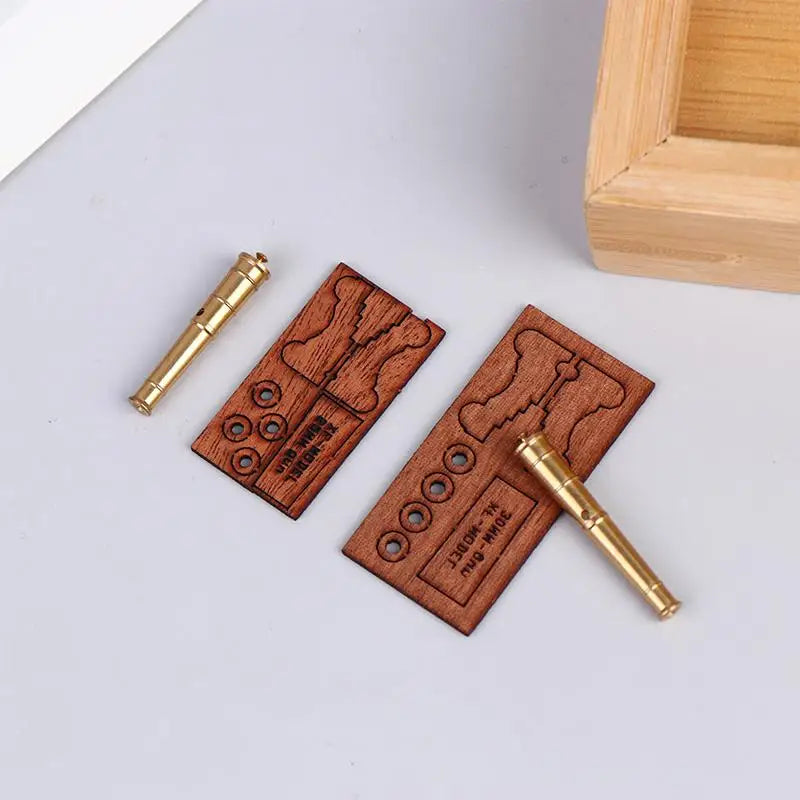 Sapele Wood Cannon Carriage Set – Ancient Ship Model Accessories
