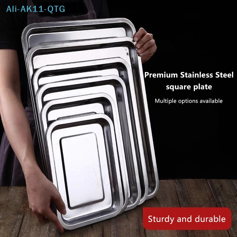 Stainless Steel Rectangle Serving Tray – BBQ & Kitchen