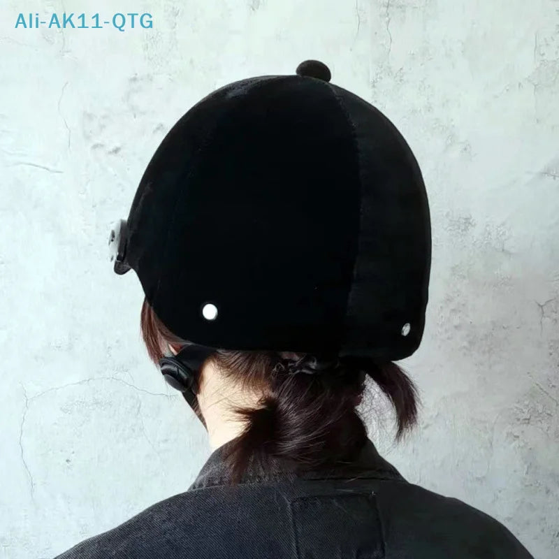 Unisex Equestrian Riding Helmet – Adjustable ABS Velvet Cap