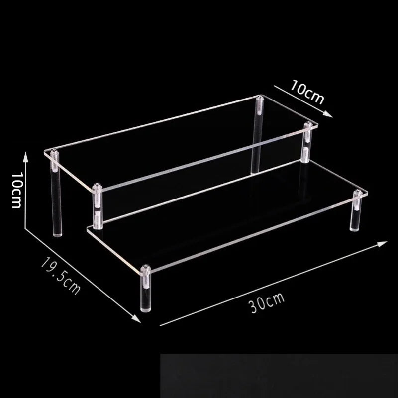 Black Acrylic Display Stand Riser 1–5 Tier Organizer Rack