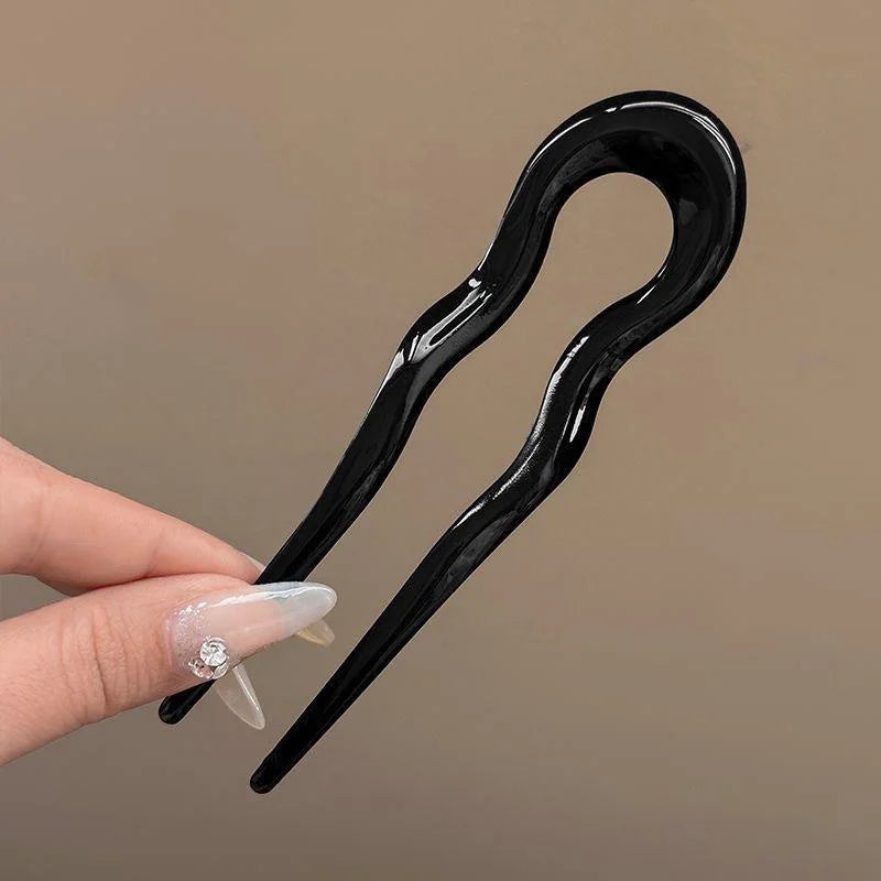 U-Shaped Geometric Hair Fork – Tortoiseshell Acrylic Hairpin
