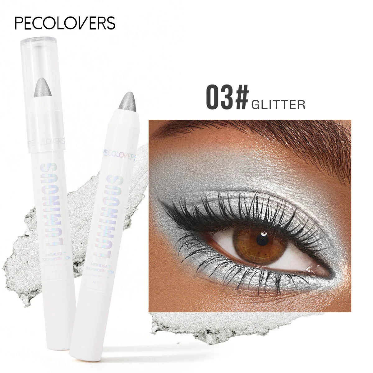 Pearl White Glitter Eyeshadow Pen – Brightening Shimmer Liner