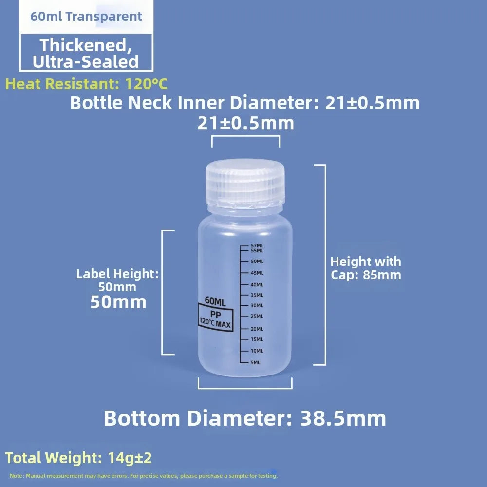 Wide Mouth Reagent Bottle Transparent Plastic 30–1000ml