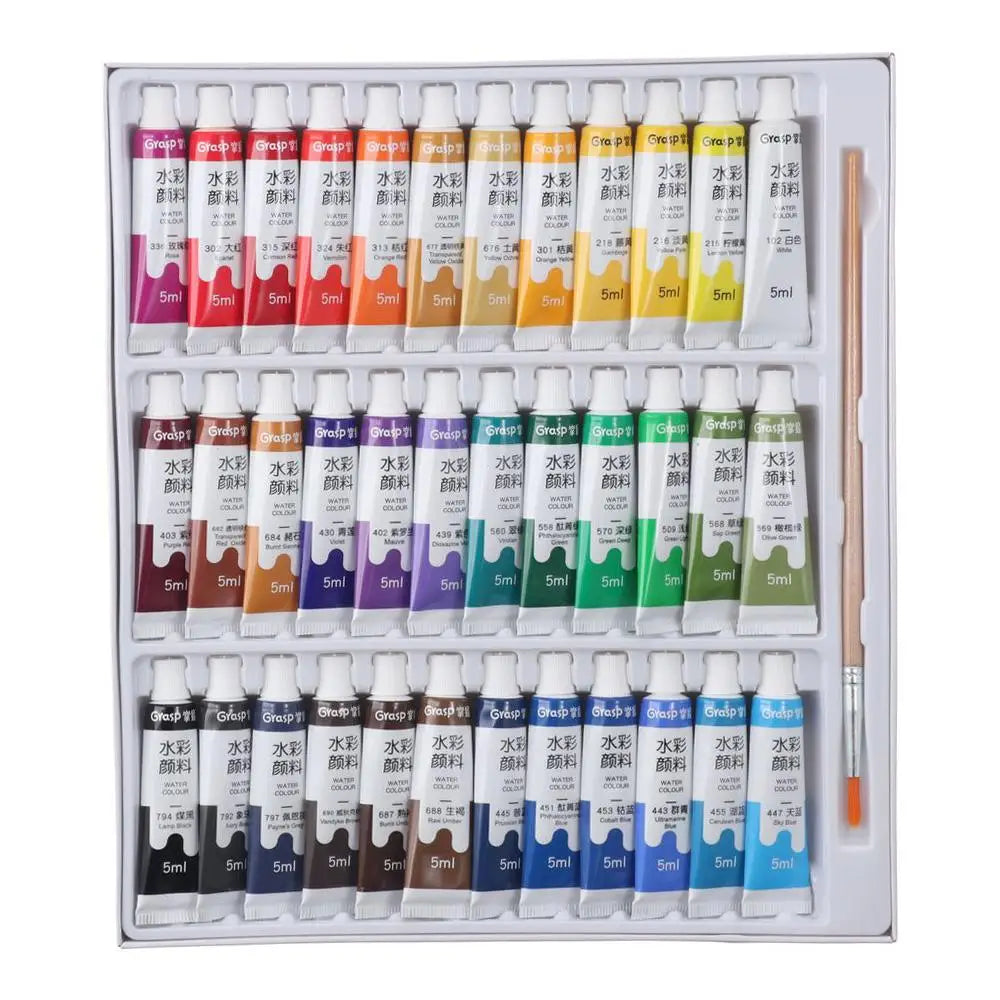 Watercolor Paint Tubes Set – 12/18/24/36 Vibrant Colors 5ml