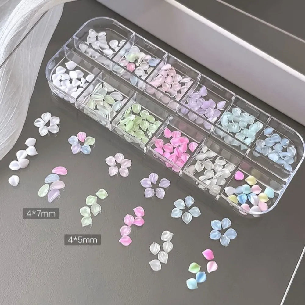 3D Flower Nail Art Charms Kit – 12-Grid DIY Sequins & Decor