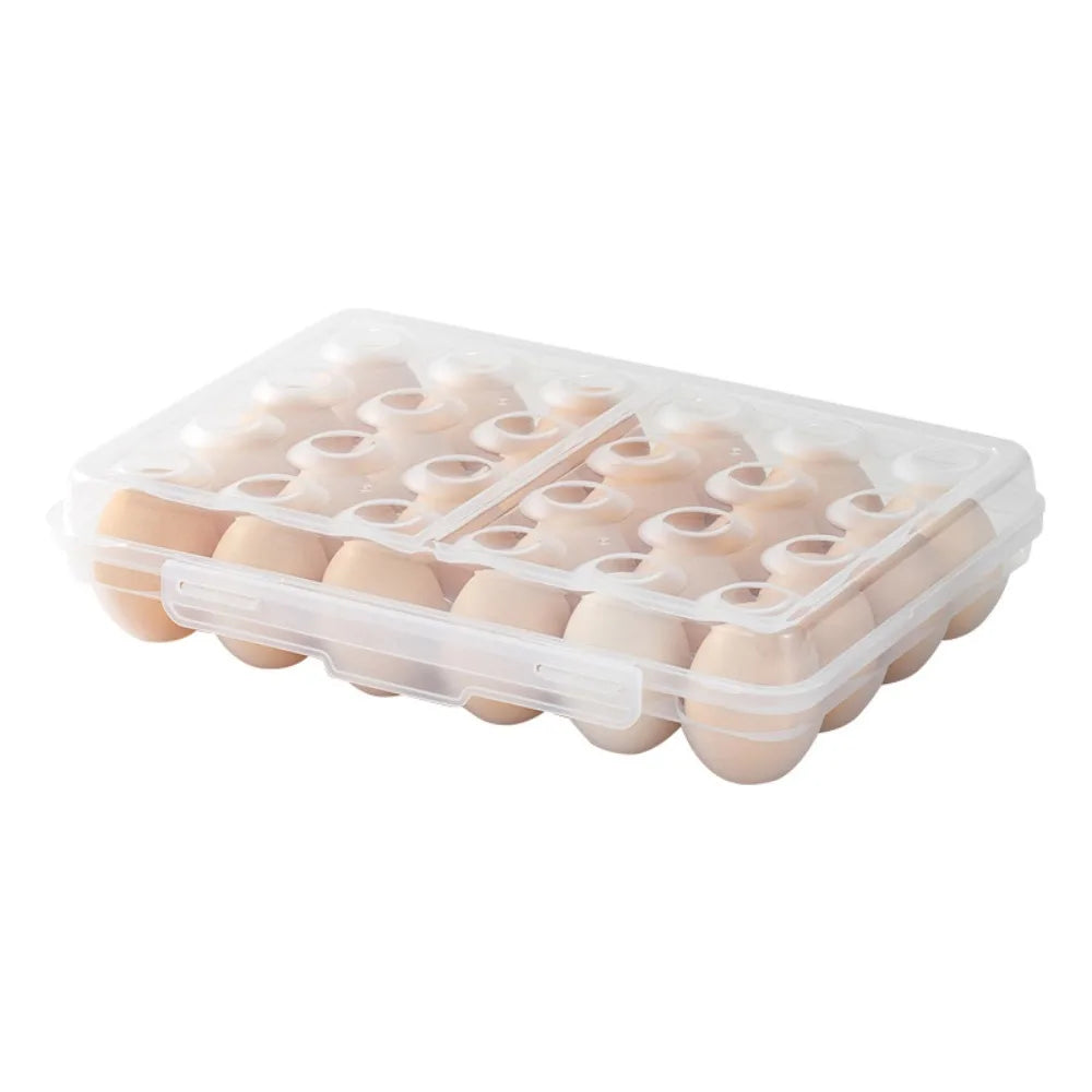 Stackable Plastic Egg Holder with Lid – Transparent Egg Organizer