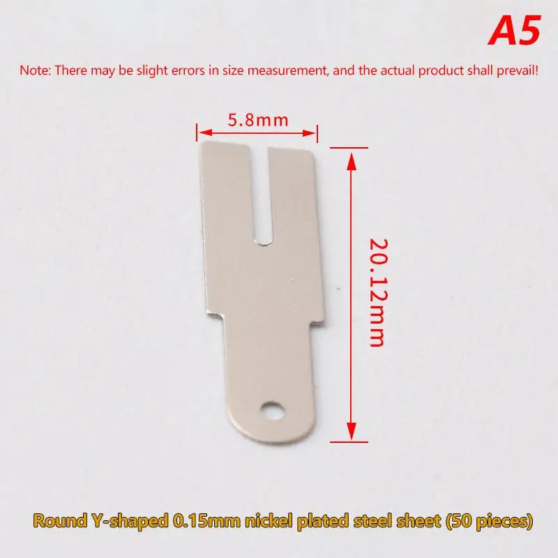 50-Pack T-Shape Nickel Tabs for 18650 Battery Spot Welding