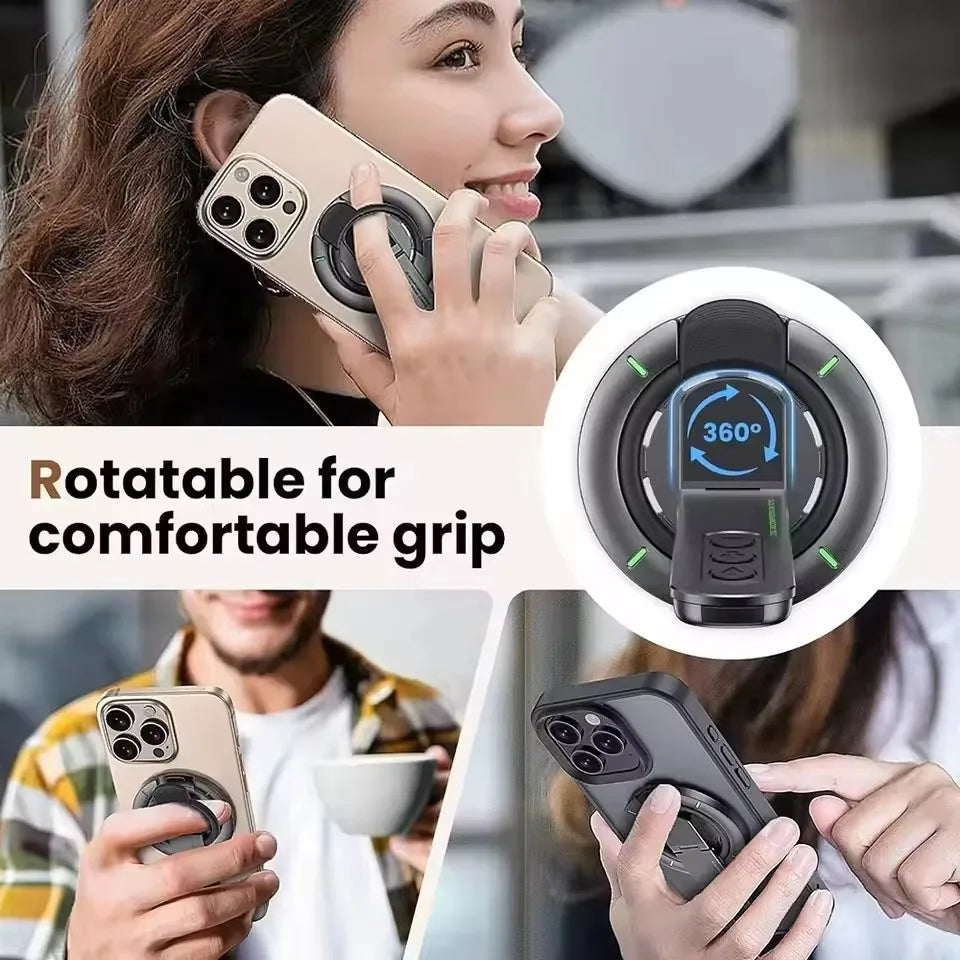 Magnetic Finger Ring Phone Holder – 360° Rotating Stand & Grip