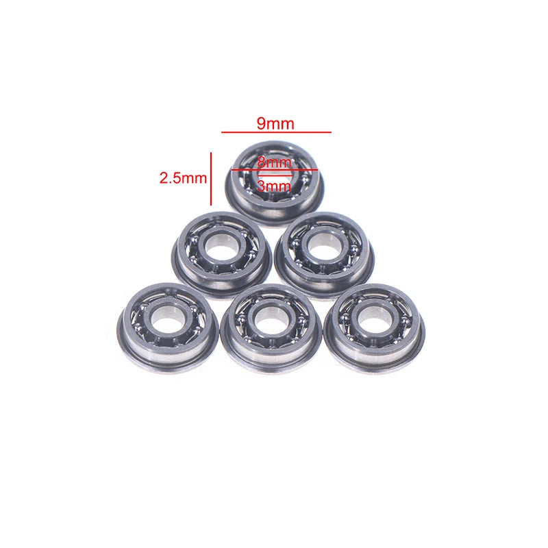 6-Pack Stainless Steel AEG Gearbox Ball Bearings 6–9mm