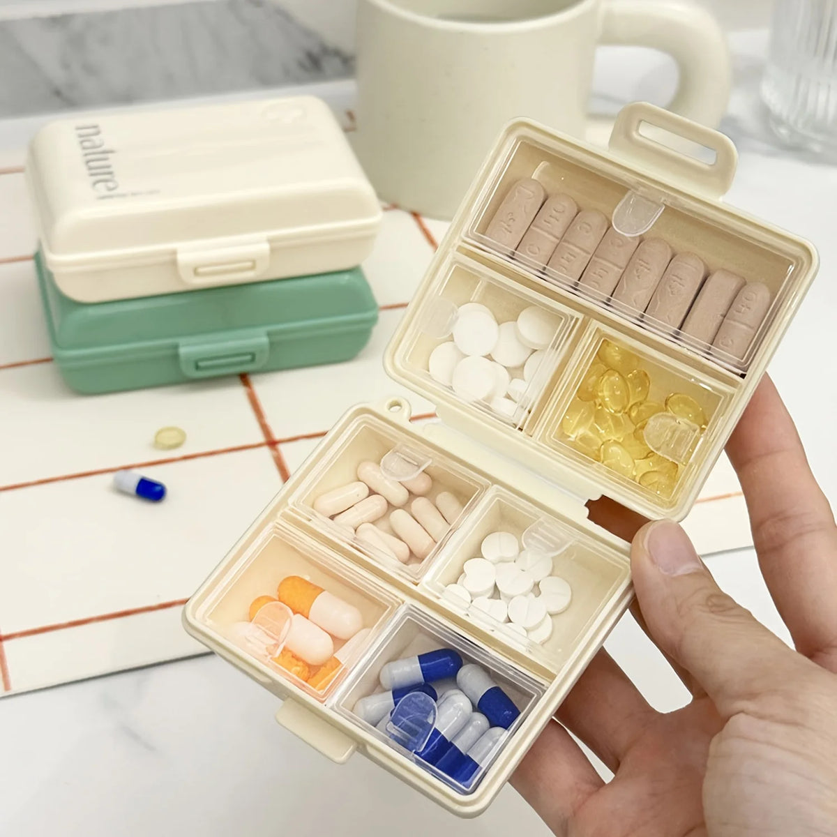 Japanese Style 7-Day Pill Organizer | Large Capacity Medicine Box