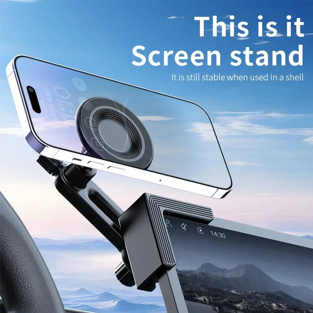 Magnetic Car Screen Phone Mount – 360° Rotation Clip-On Stand