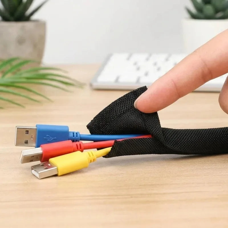 Self-Wrapping Braided PET Cable Sleeve – Wire Harness Protector