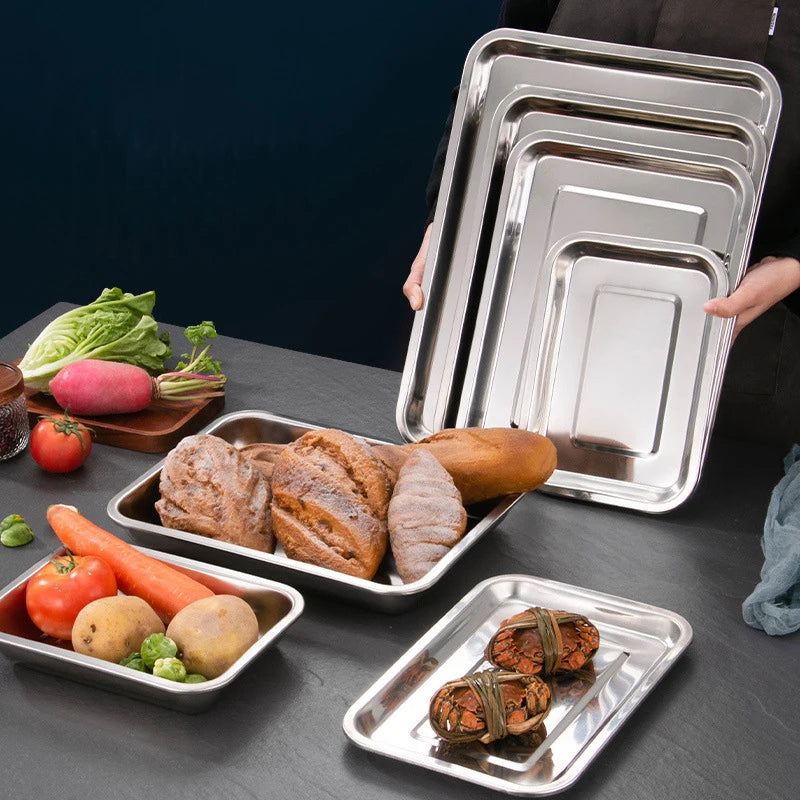 Stainless Steel Rectangle Serving Tray – BBQ & Kitchen