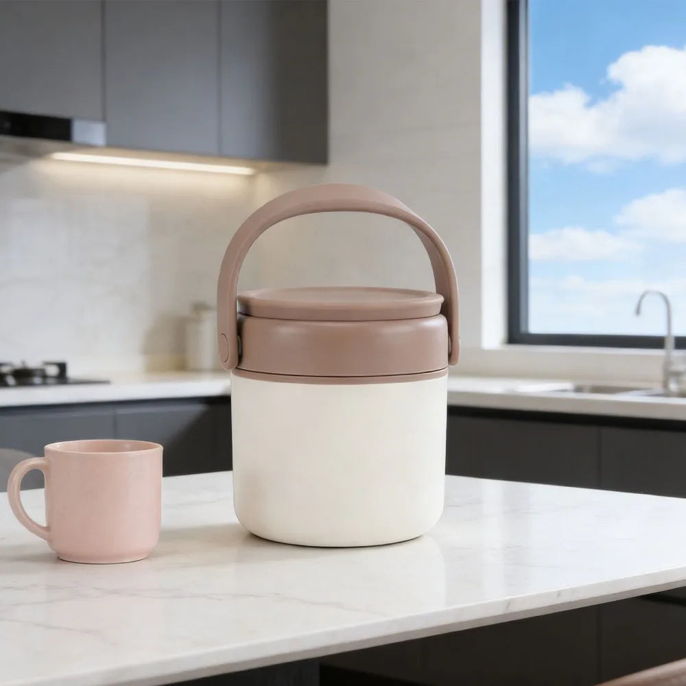 Vacuum Insulated Soup Cup 1L/1.4L | 304 Steel Foldable Handle