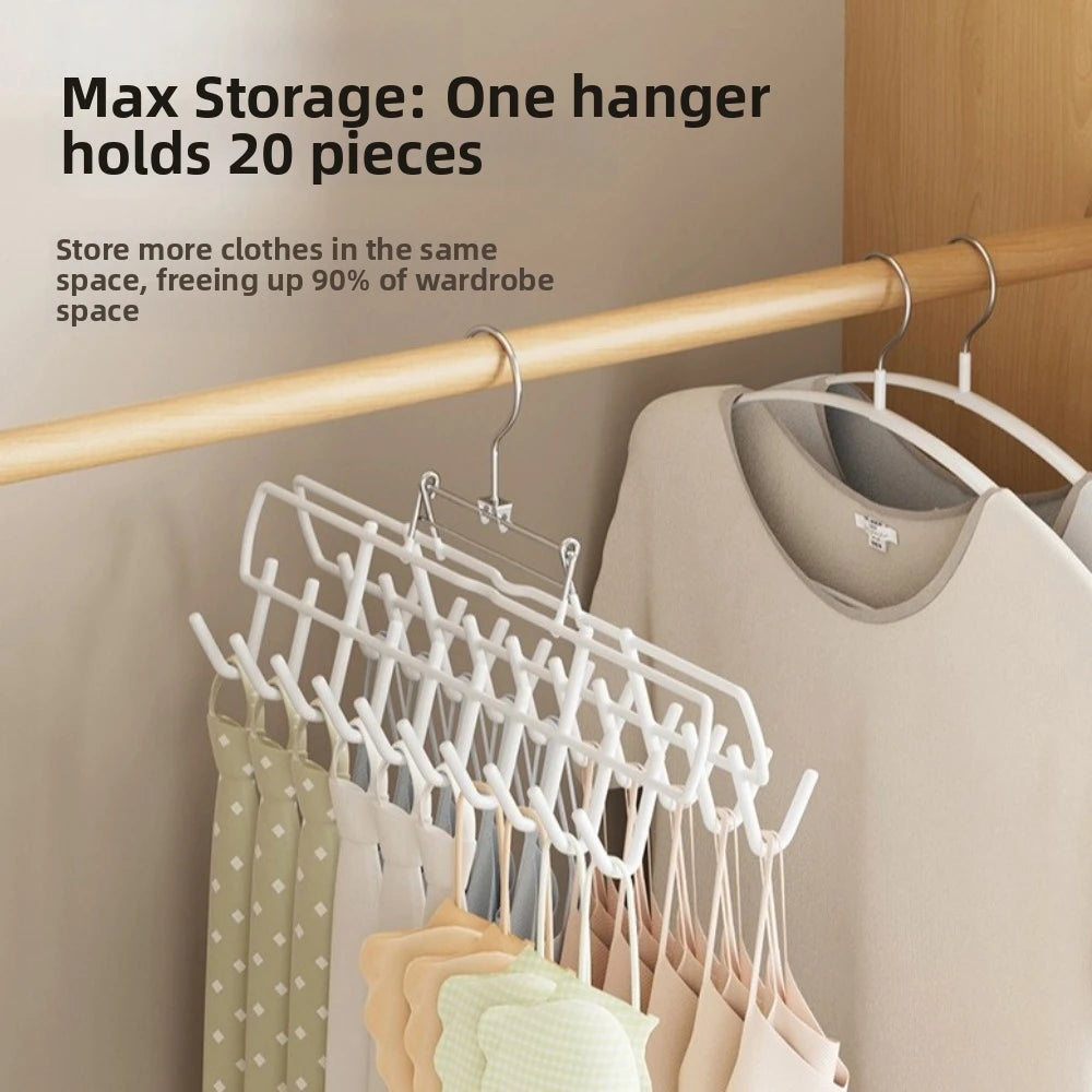 Rotating 20-Hook Foldable Bra Hanger | Closet Organizer