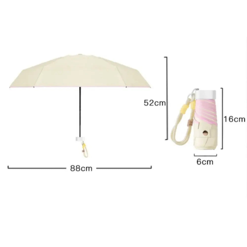 UPF 50+ Mini Folding Pocket Umbrella – UV & Rain Dual Use