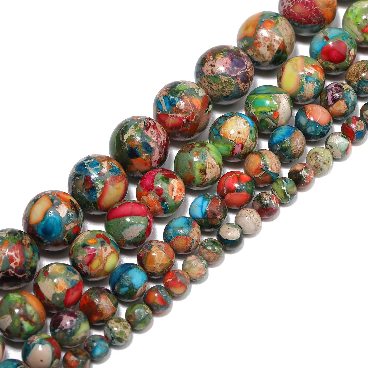 Sea Sediment Jasper Beads 8mm – Natural Stone DIY Jewelry