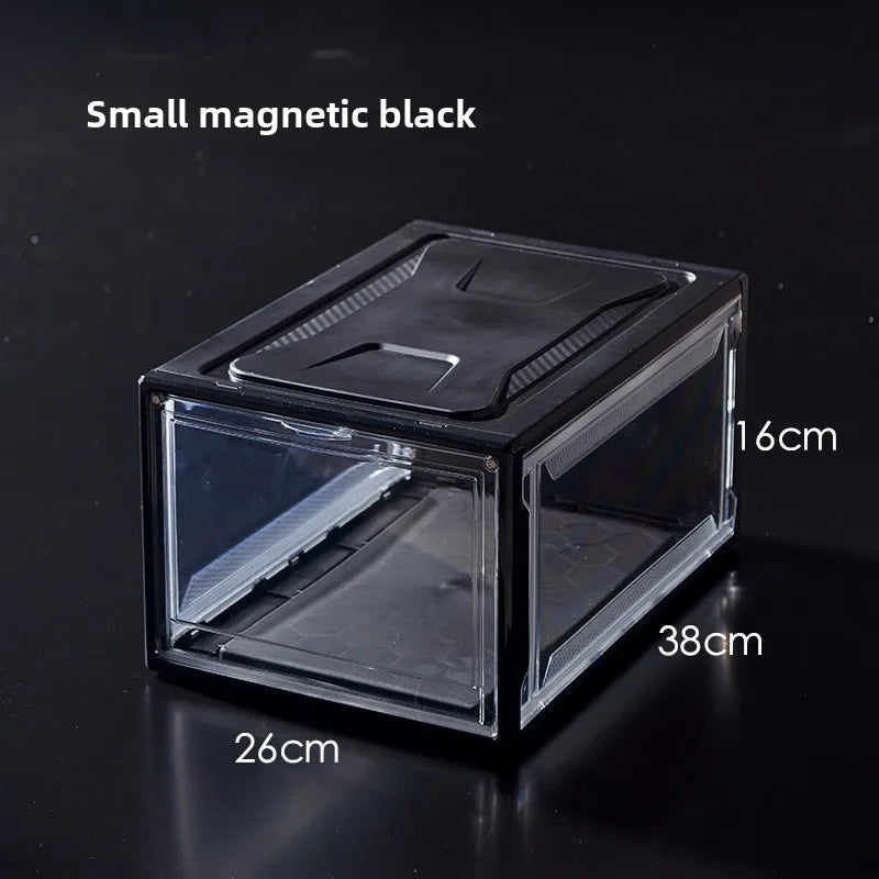 Transparent Flip-Top Sneaker Display Box – Stackable Organizer