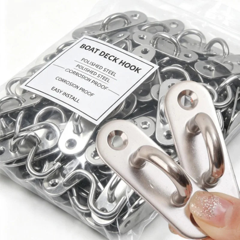 M5 M6 Stainless Steel Oblong Pad Eye Hook Ring – Marine Grade