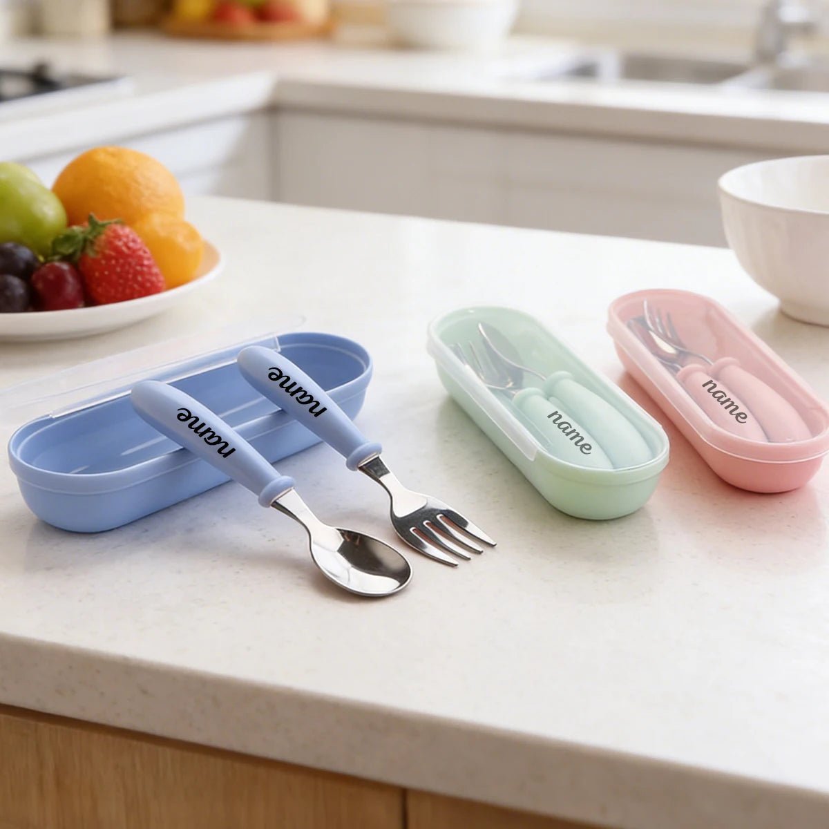 Personalized Baby Utensils – Engraved Stainless Steel Fork & Spoon