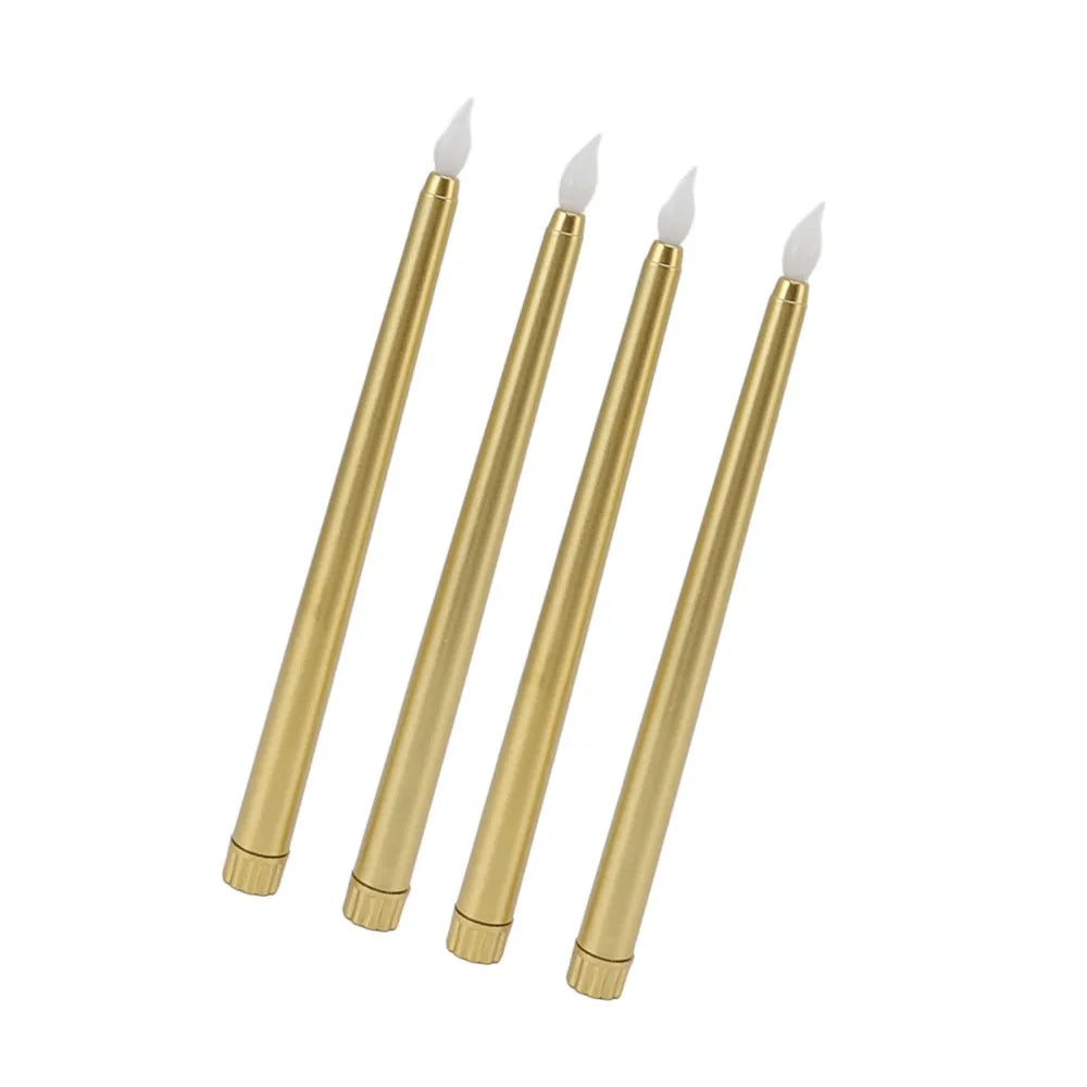 4-Pack Flameless LED Taper Candles – Warm Flickering Light