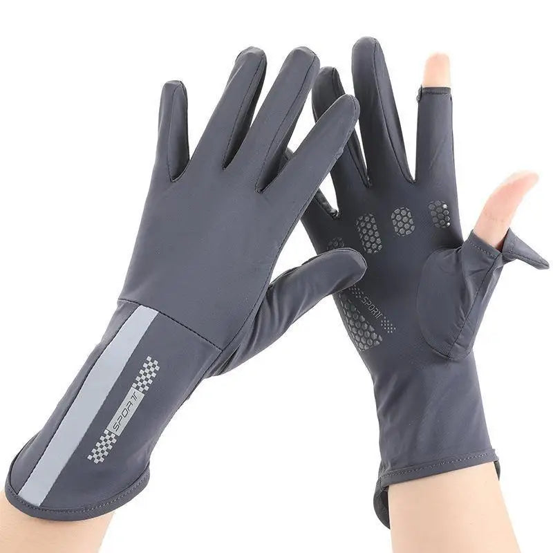 Women's UV Ice Silk Long Driving Gloves – Touchscreen Anti-Slip