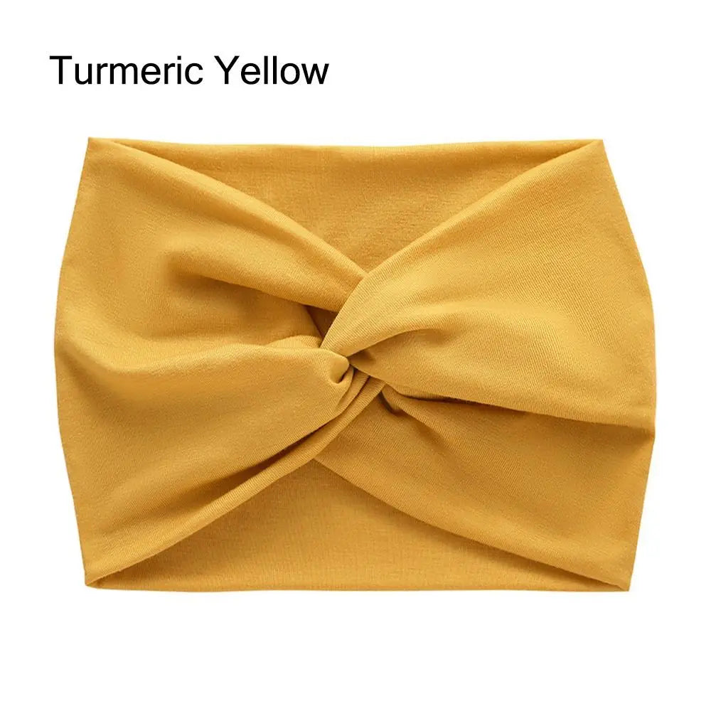 Wide Twisted Turban Headband – Boho Yoga Head Wrap for Women