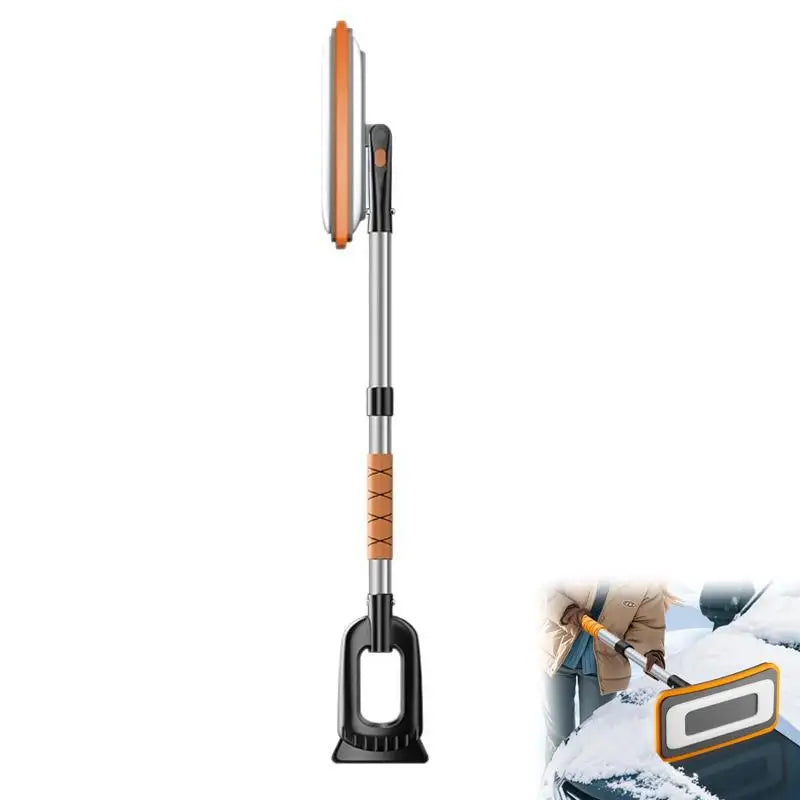 Telescopic Snow Brush & Rotating Ice Scraper – Aluminum Alloy