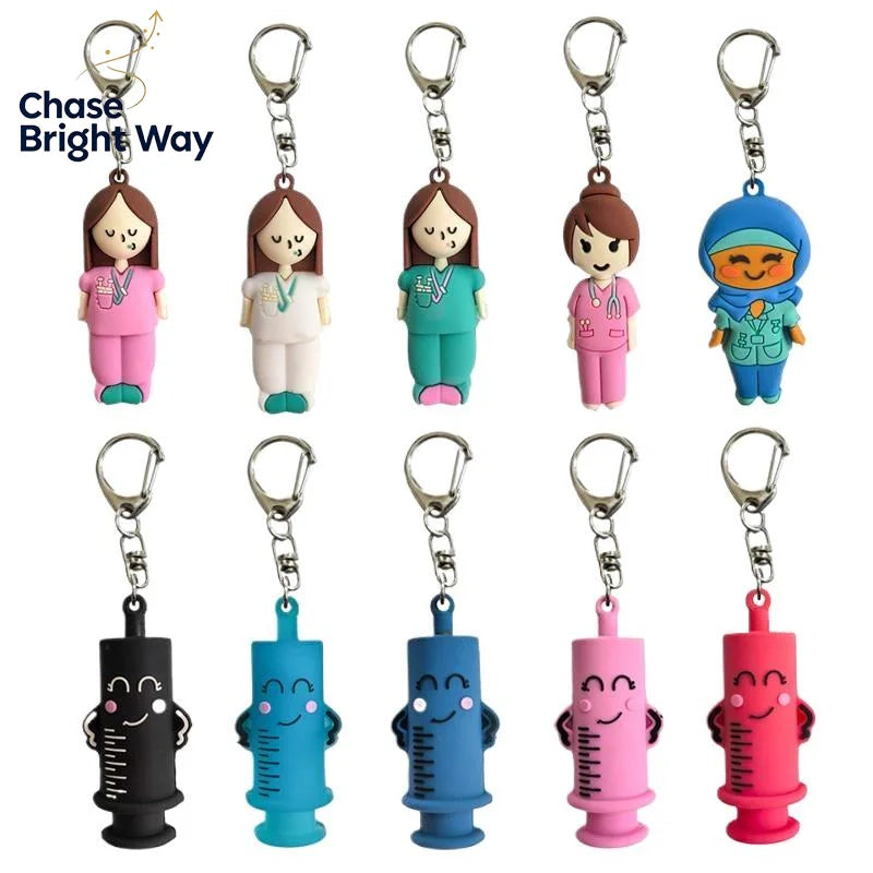 Syringe Ampoule Bottle Opener Keychain – Rubber Vial Cutter