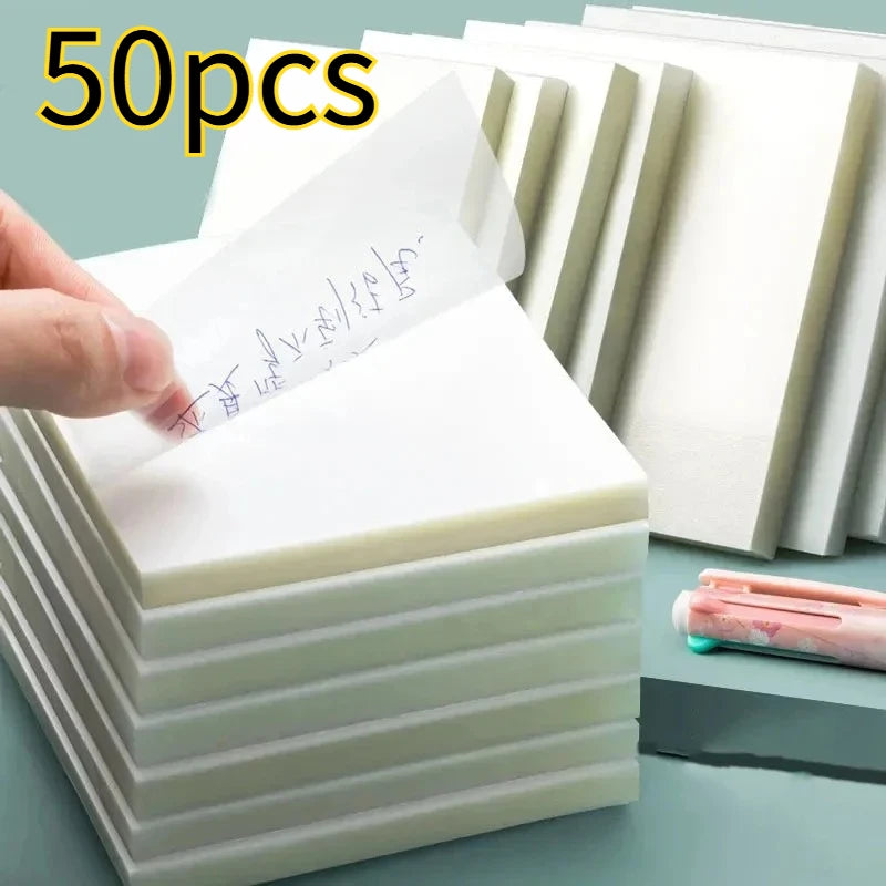 Transparent Waterproof Sticky Note Pad – 50 Sheet Self-Adhesive