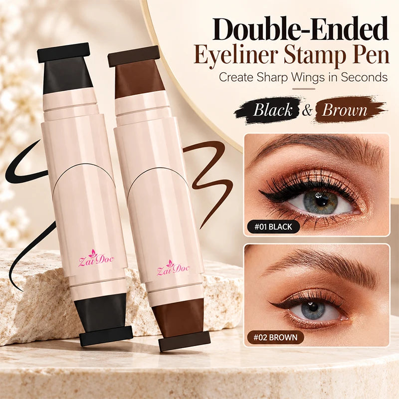 ZaiDoc Stamp Eyeliner Pen 2 Pcs – Cat Eye Liner Black Brown