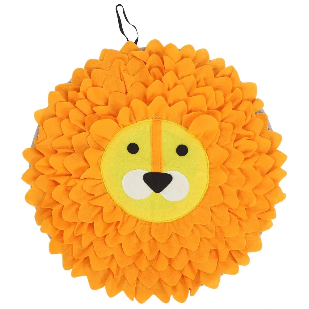 Round Pet Snuffle Mat – Animal Print Slow Feeding Foraging Pad