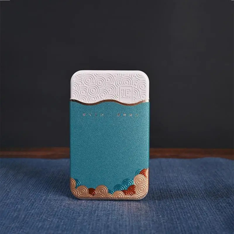 Wavy Pattern Metal Tea Storage Tin – Airtight Portable Canister