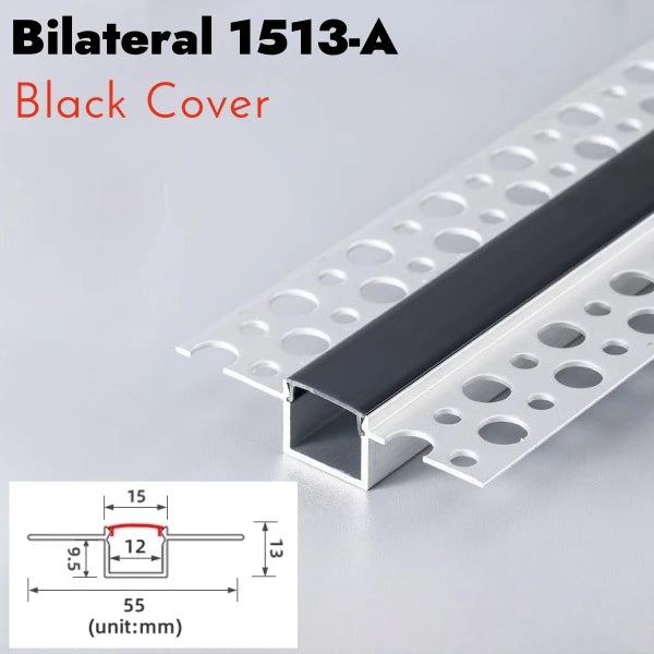 Recessed LED Aluminum Channel Profile Black Diffuser | Khelse