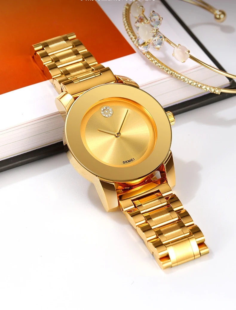 Women's Elegant Quartz Watch – Light Luxury Stainless Steel