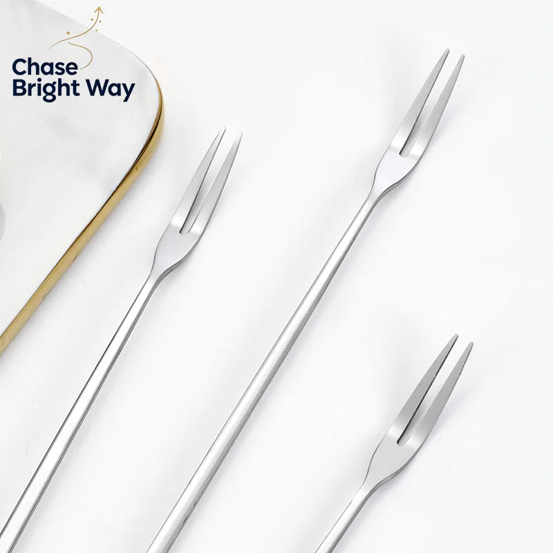 Stainless Steel Pickle Fork & Spoon Set – Long Handle Jar Grabber