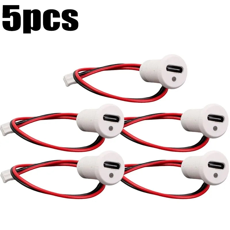 Waterproof USB-C Panel Mount Connector | Snap-In Car Dashboard