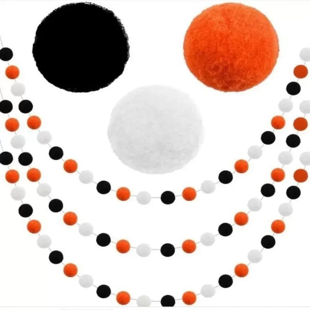 Felt Ball Garland – Colorful Hanging String Banner Wall Decor