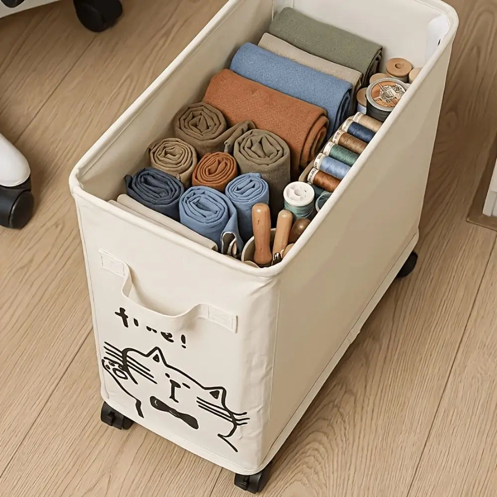 Under-Desk Rolling Storage Cart – Multi-Tier Mobile Organizer