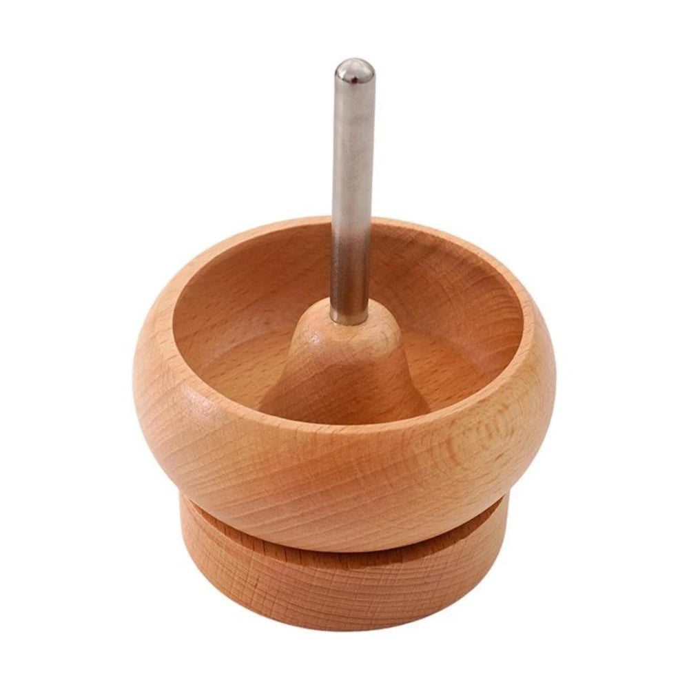 Wooden Bead Spinner Bowl & Needle – DIY Jewelry Making Tool