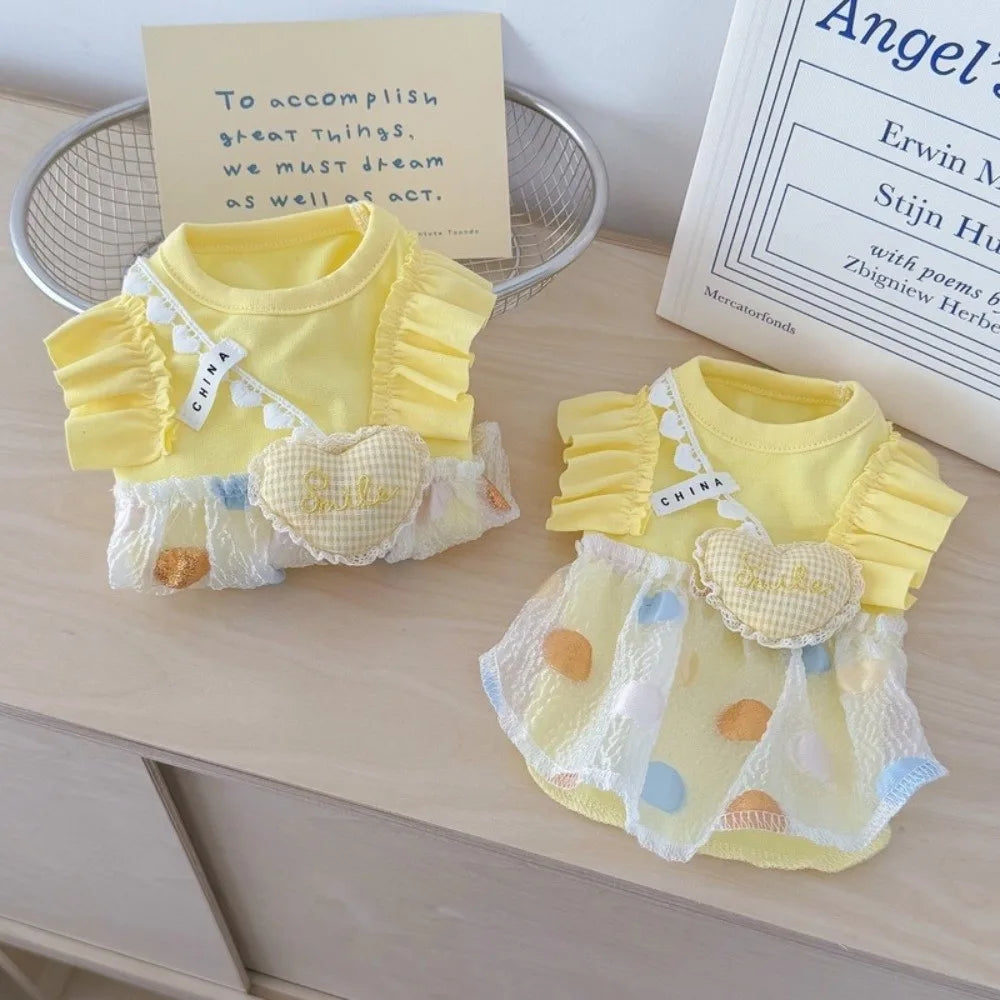 Cute Polka Dot Princess Dress for Small Dogs & Cats | Pet Skirt