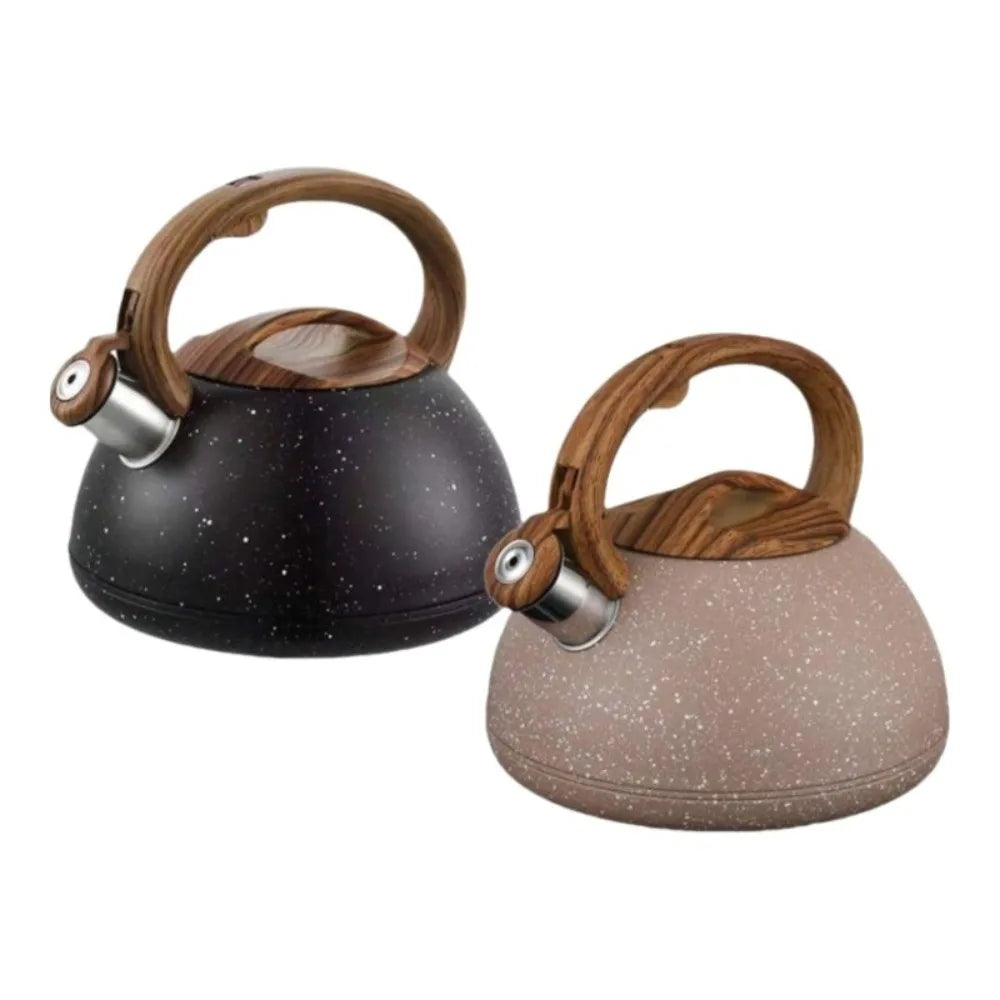 Stainless Steel Whistling Kettle 3L – Wooden Handle, Gas & Induction