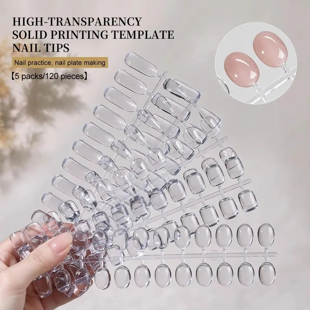 120-Piece Clear Nail Tips Set – DIY Practice & Color Chart