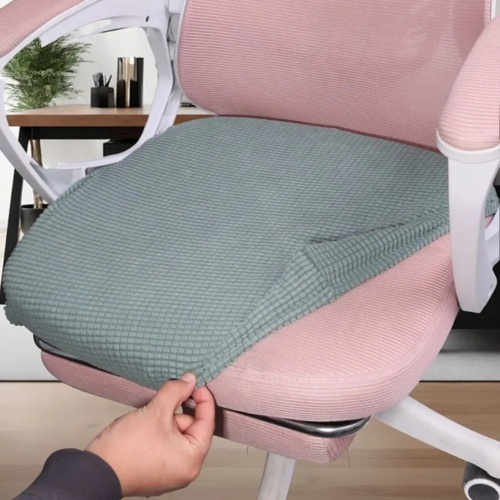 Velvet Stretch Office Chair Seat Cover – Washable Non-Slip