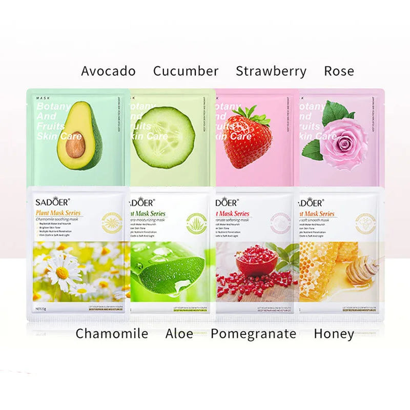 YIMINGYI 8-Pack Plant Extract Face Masks – Hydrating & Firming