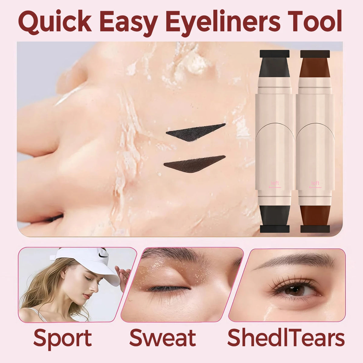 ZaiDoc Stamp Eyeliner Pen 2 Pcs – Cat Eye Liner Black Brown
