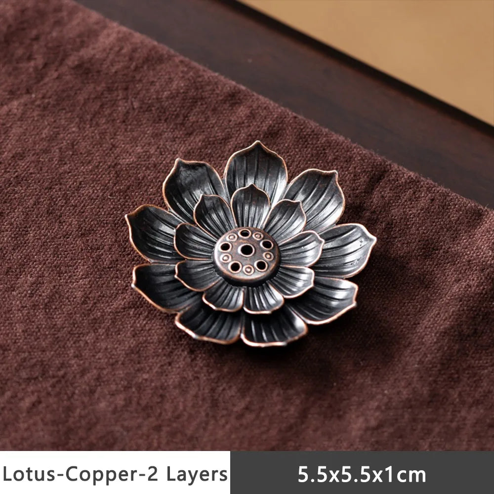 Lotus Incense Holder – Alloy Multi-Hole Incense Stick Base