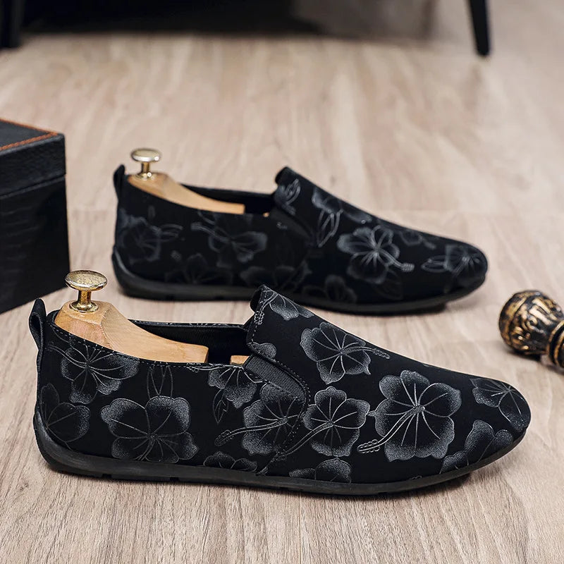 LEDP Men's Printed Slip-On Loafers – Lightweight Moccasins