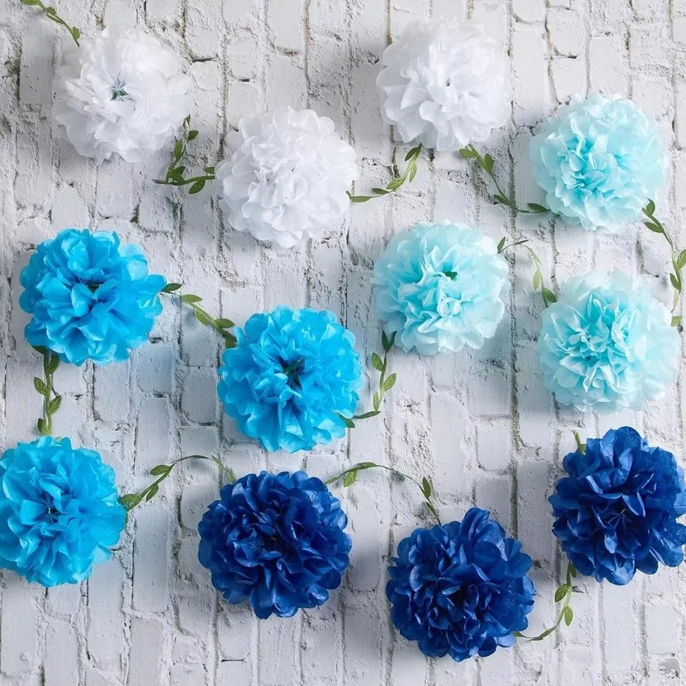Tissue Paper Pom Pom Garland 2.5m – Hanging Party Décor